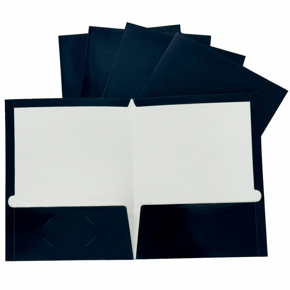 2 Pocket Laminated Folder, Navy
