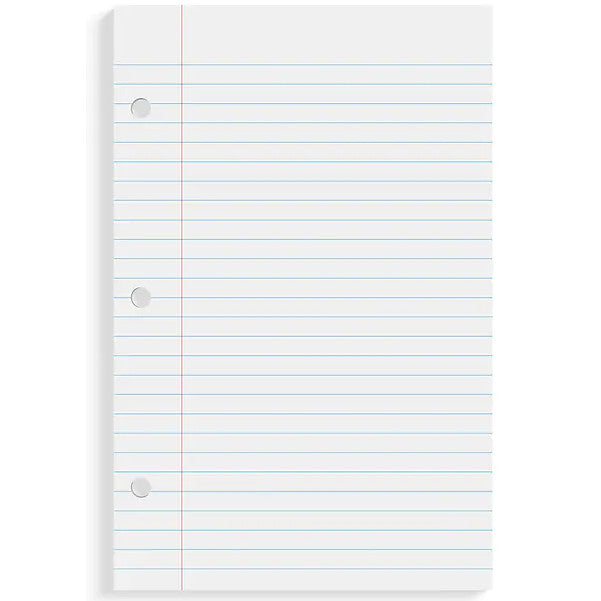 College Ruled Filler Paper, 5.5" x 8.5", 100 Sheets/Pack