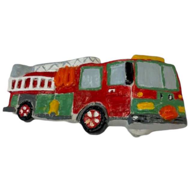 Fire Truck Plaque Ready to Paint Plaster Mold