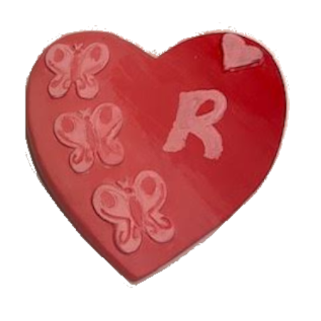 Heart with Butterflies Plaque Ready to Paint Plaster Mold
