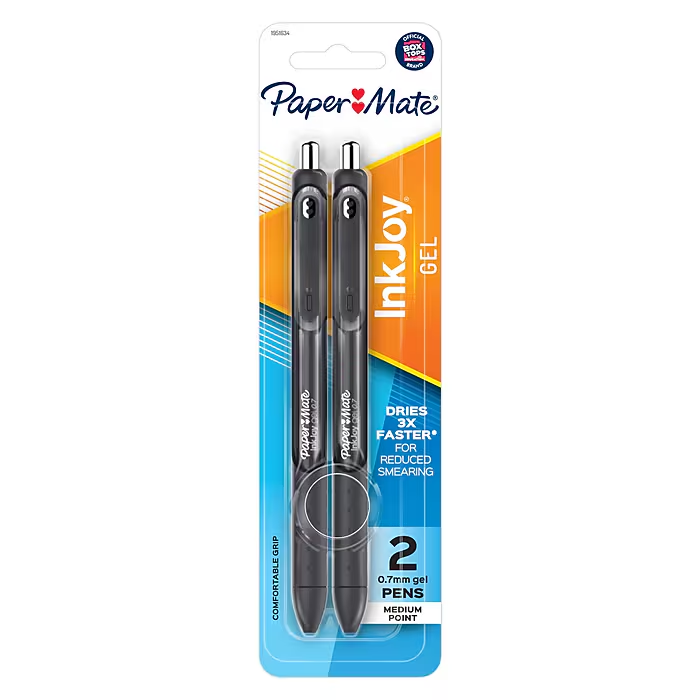 InkJoy Gel Pens, Medium Point, 0.7mm, Black, 2 Pens/Pack