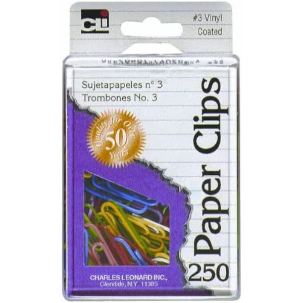 Paper Clips Assorted Colors 250/Box