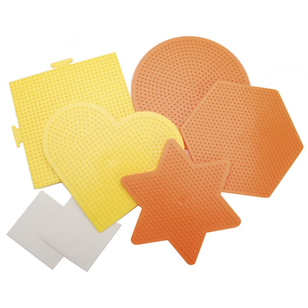 Perler Pegboards Assorted Shapes & Colors 5/Pkg