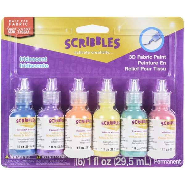 Scribbles 3D Fabric Paints 1 oz 6/Pkg – Craft N Color