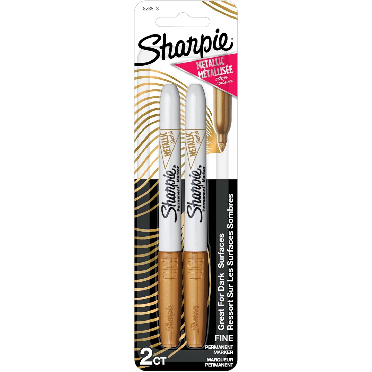 Sharpie Metallic Permanent Markers, Fine Point, 2 Count