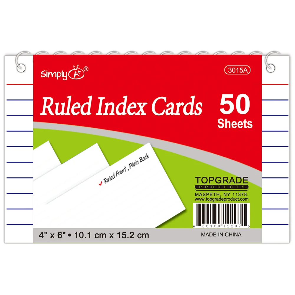4" x 6" Spiral Index Cards 50 Ct