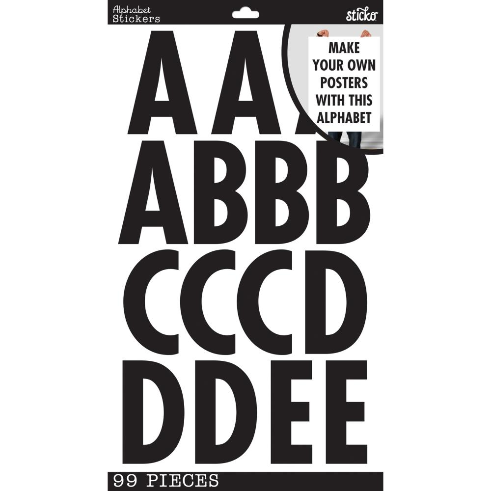 Sticko Alphabet Black Poster Stickers