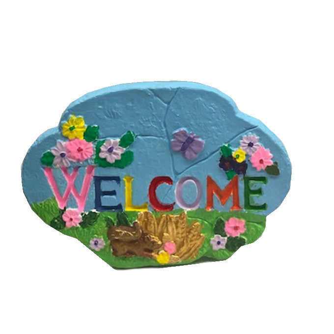 Welcome Garden Plaque Ready to Paint Plaster Mold