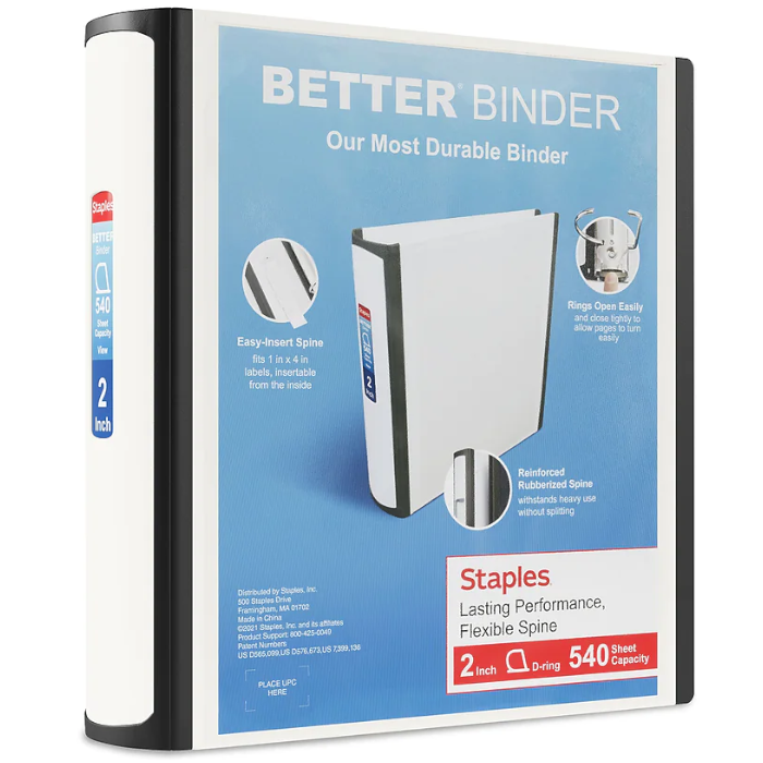 2" Better View Binders with D-Rings