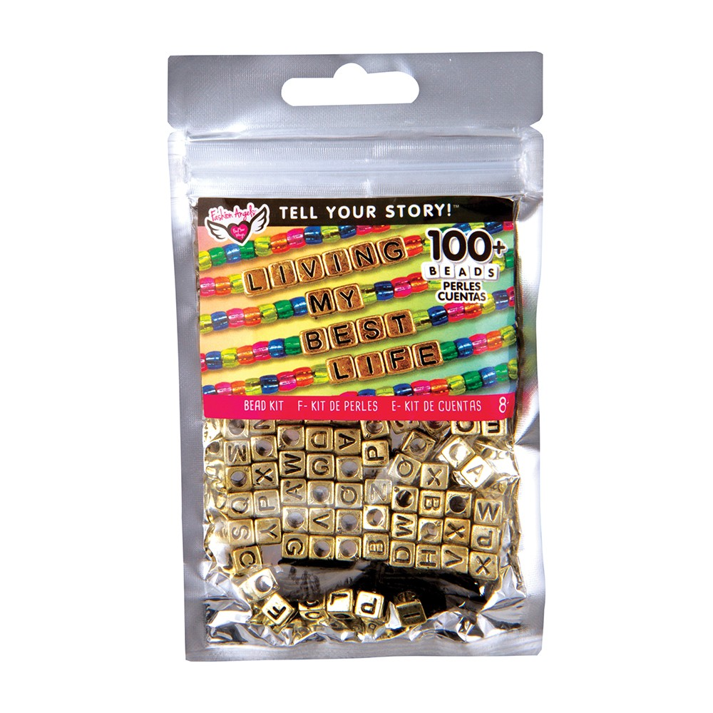 Alphabet Bead Bag Gold Cubes