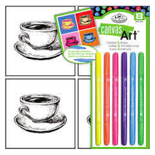 Canvas Art Markers Teacups