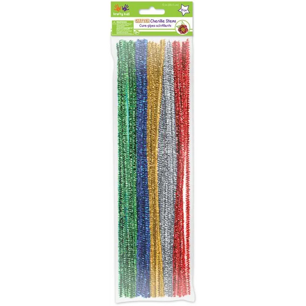 Tinsel Glitter Stems Assorted Colors 35 Ct – Craft N Color