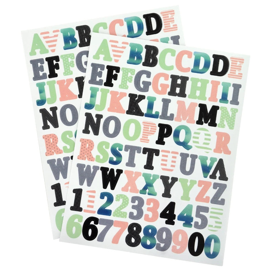 Colorful Alphabet or Number Stickers