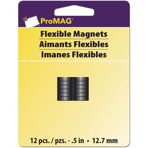 Flexible Round Magnets .5" 12/Pkg