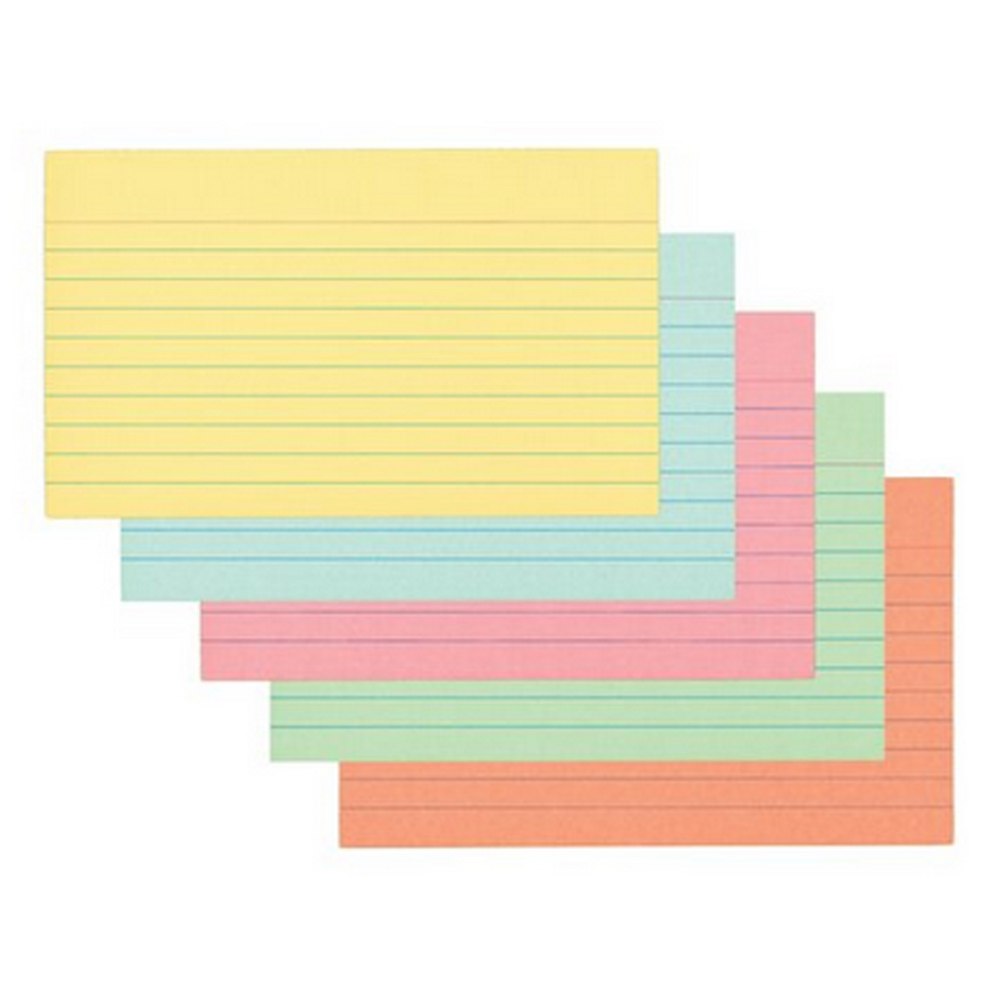 Index Cards, 3" x 5" Ruled, Assorted Colors