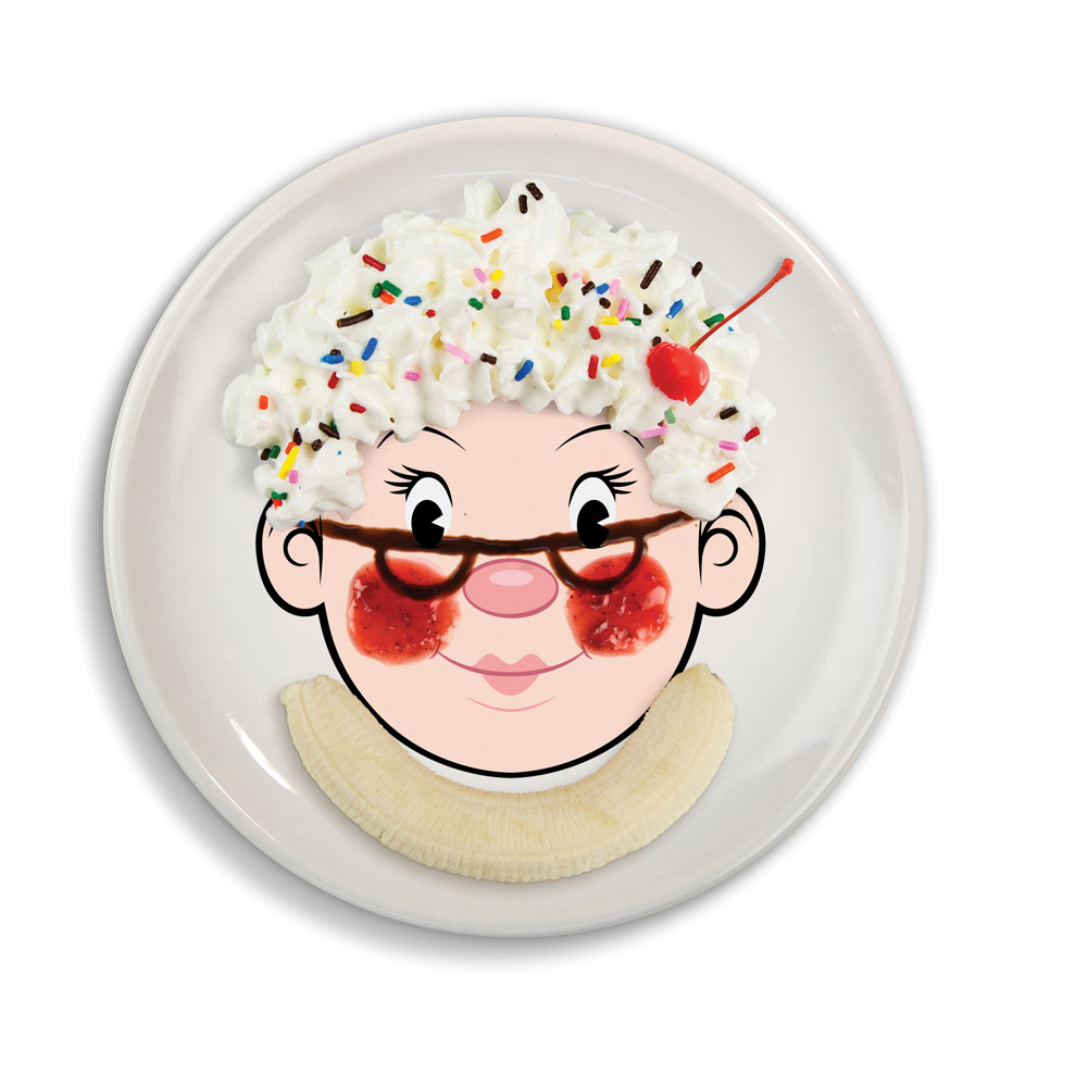 Food Face Ceramic Dinner Plate