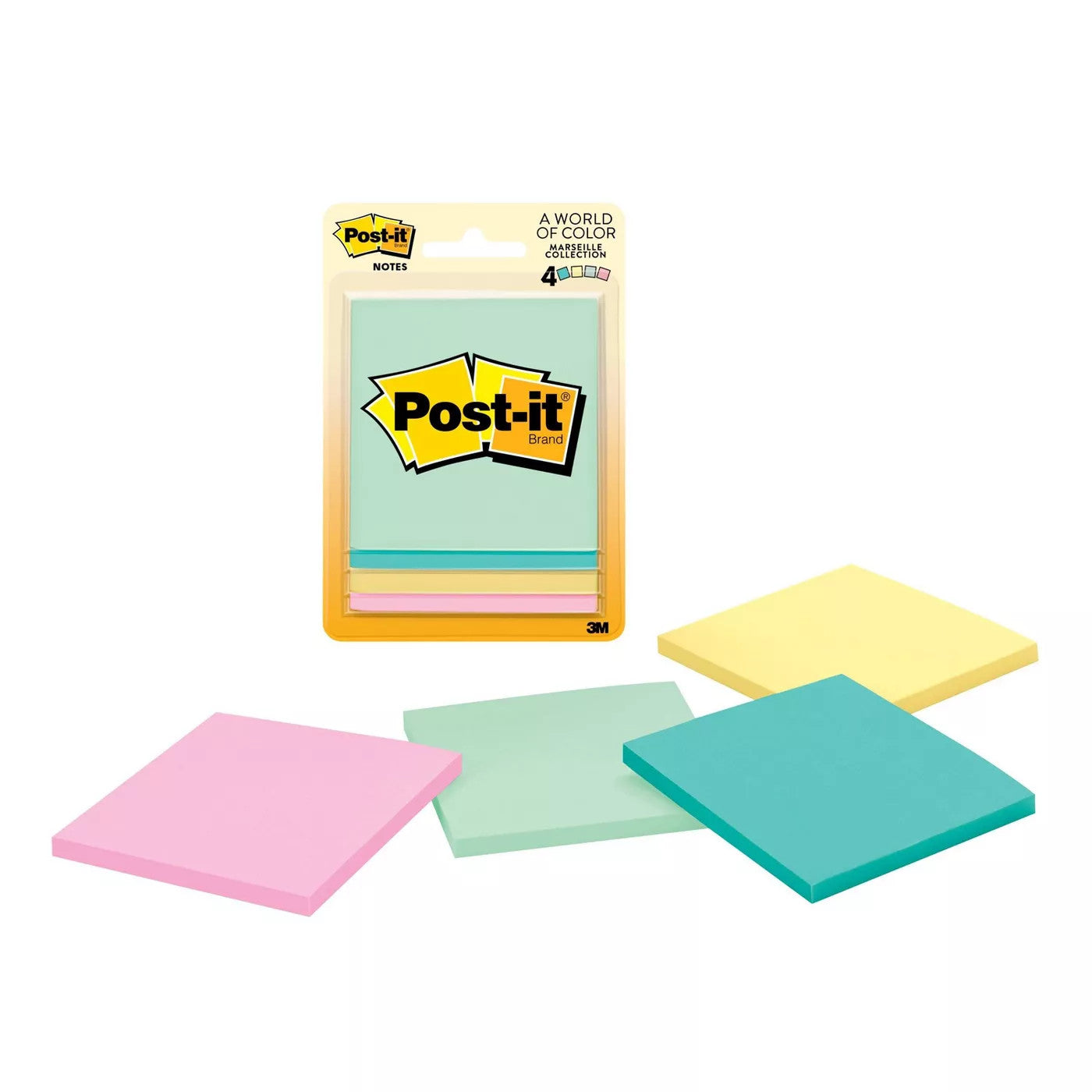 Post-It Note Pads 3" x 3" Marseille Collection