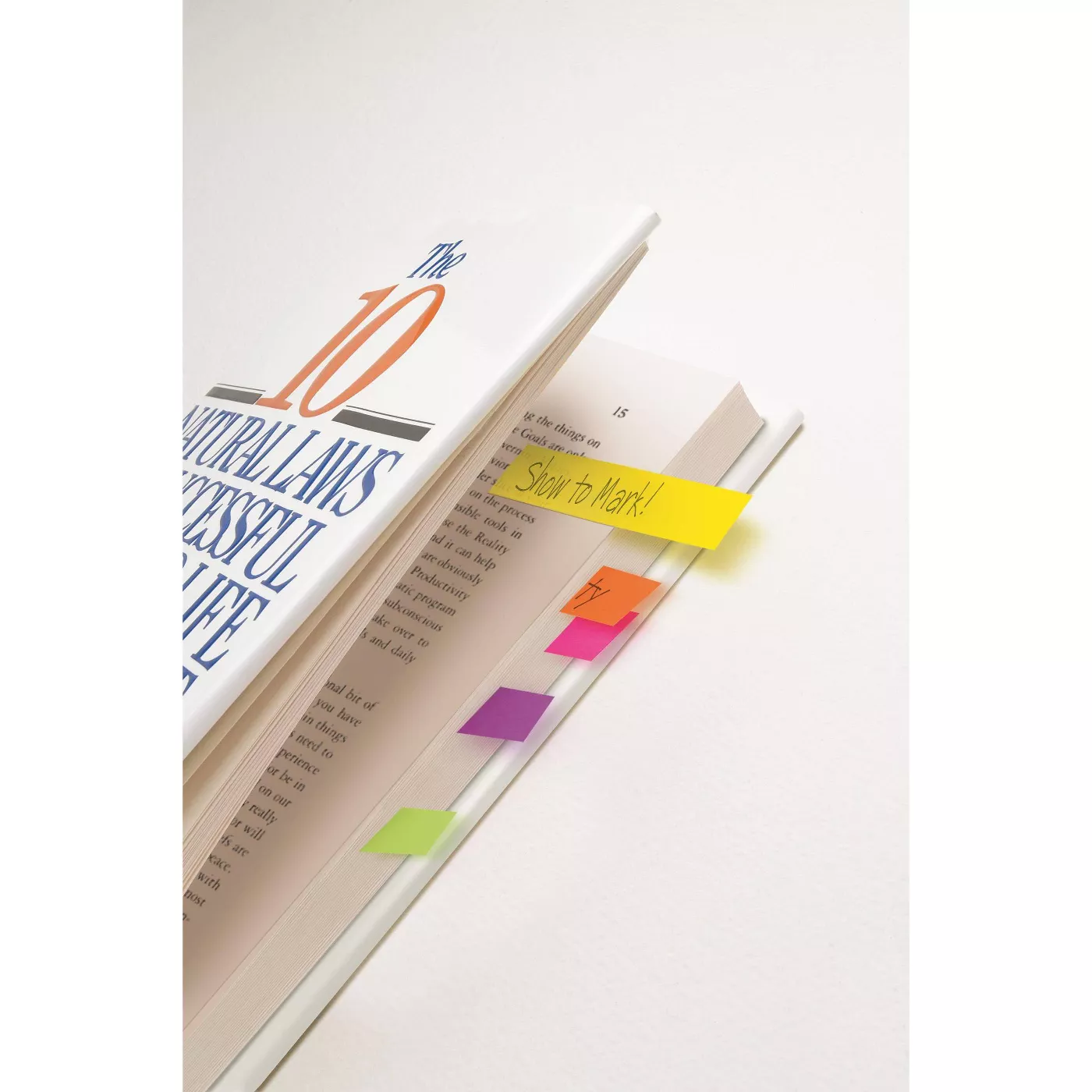 Post It Page Markers Bright 1/2" x 1.75", 10 Pack