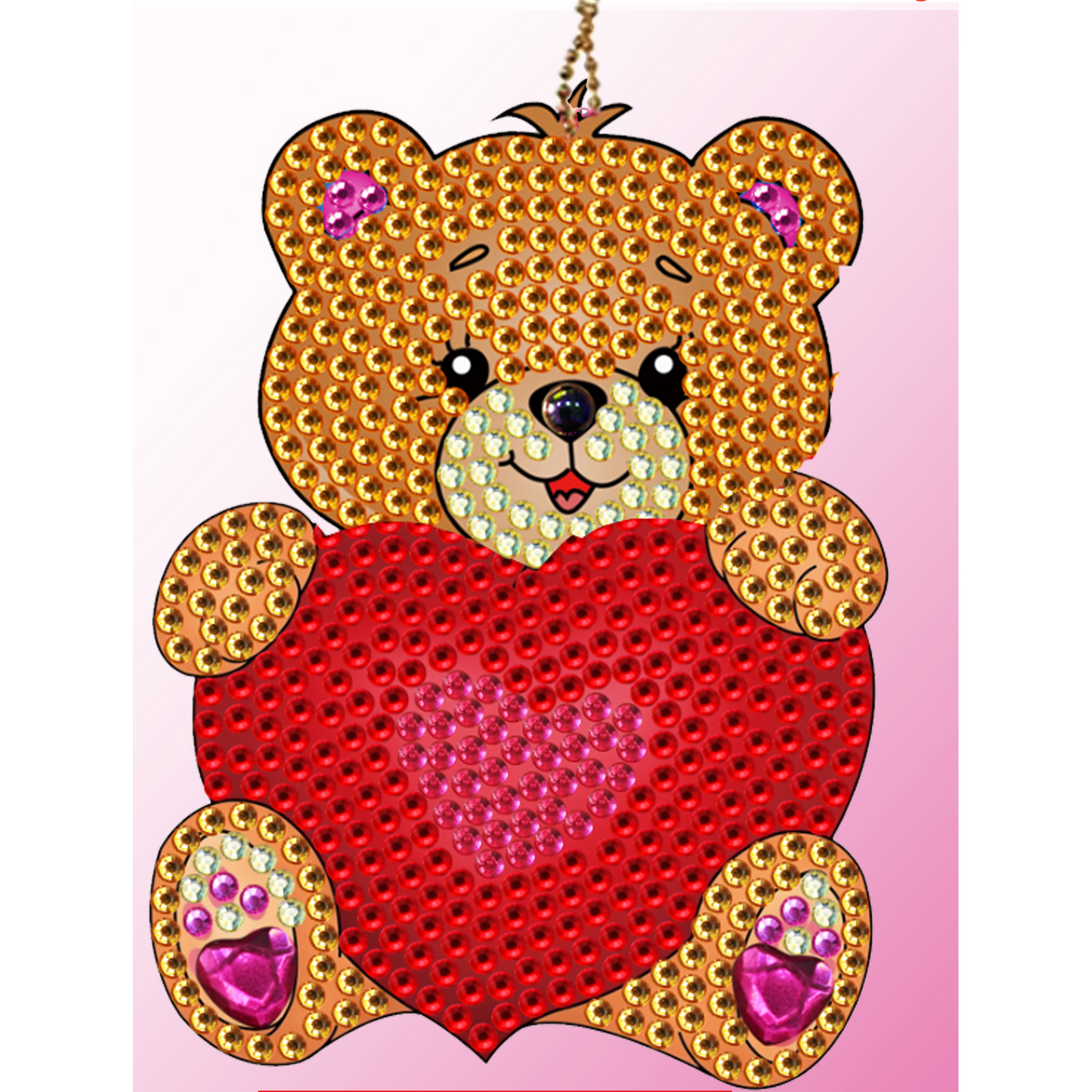 Rhinestone Keychain Caring Bear