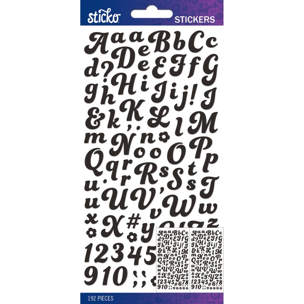 Sticko Alphabet Stickers Black Funky Dori Small