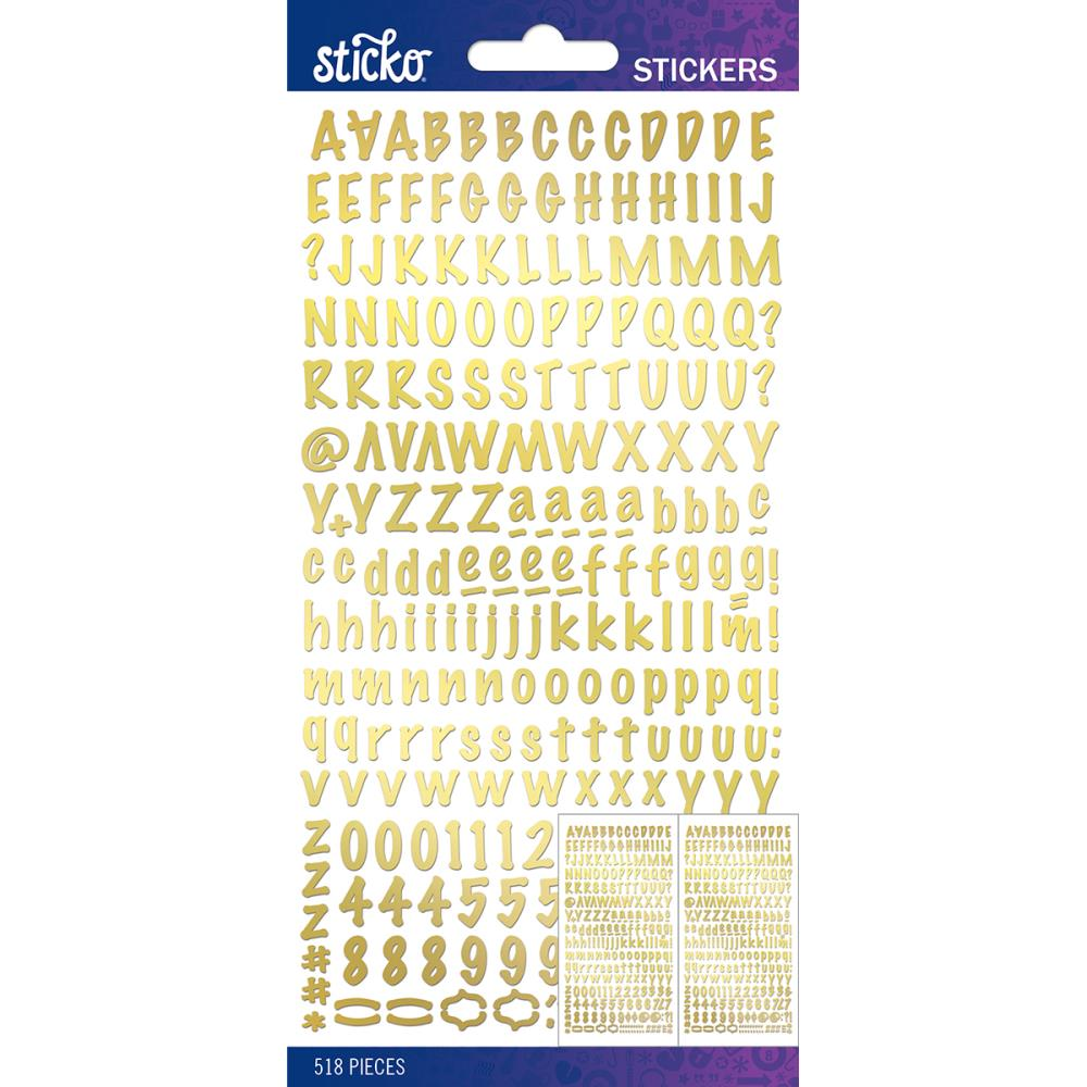 Sticko Gold Foil Marker Small Alphabet Stickers