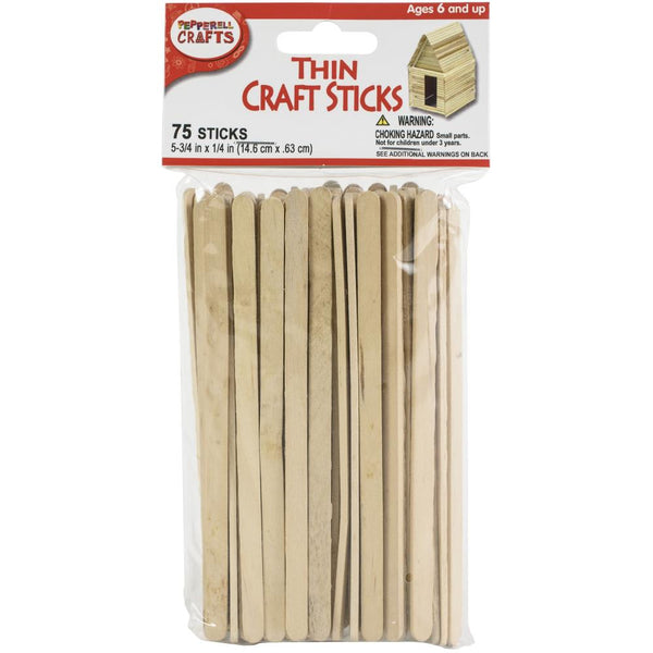 Thin Craft Sticks 5-3/4"x 1/4" 75/Pkg