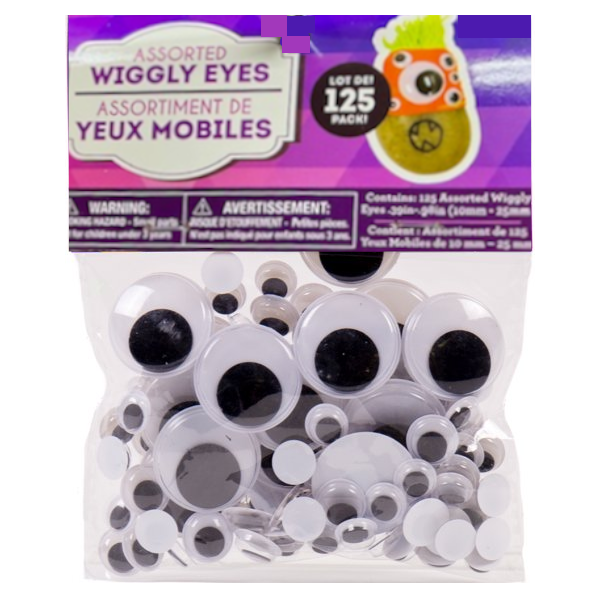 Wiggly Eyes Assorted 125 Piece