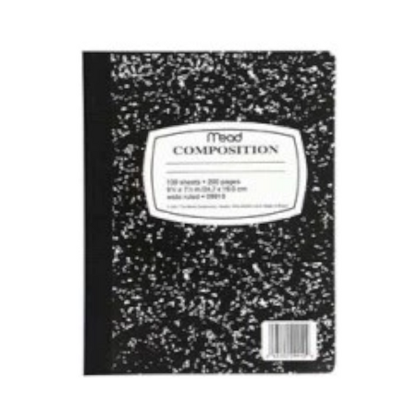 Hard Cover Black Marble Composition Book 100 Pages