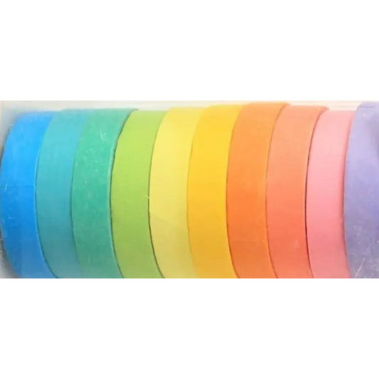 10 Rolls Rainbow Color Paper Tape Set