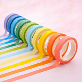 10 Rolls Rainbow Color Paper Tape Set