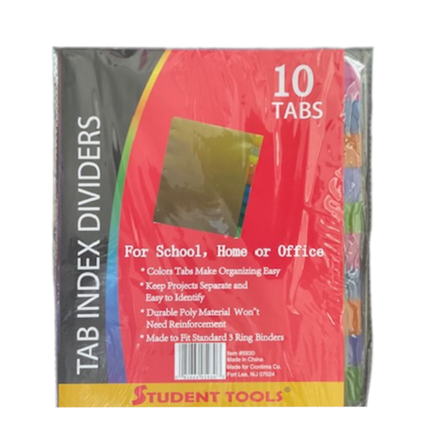 10 Tab Poly Index Dividers