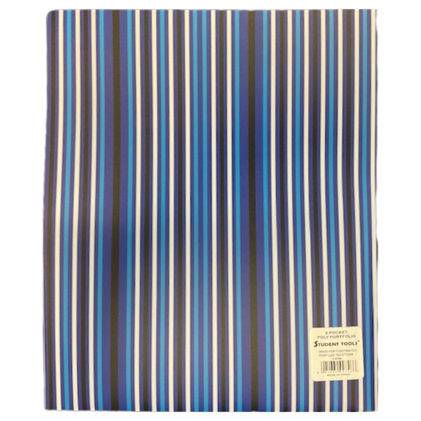 2 Pocket Poly Striped Folder