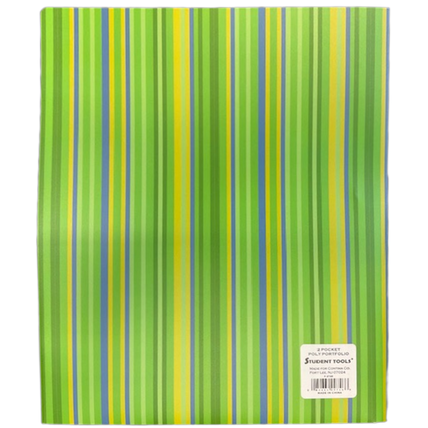 2 Pocket Poly Striped Folder