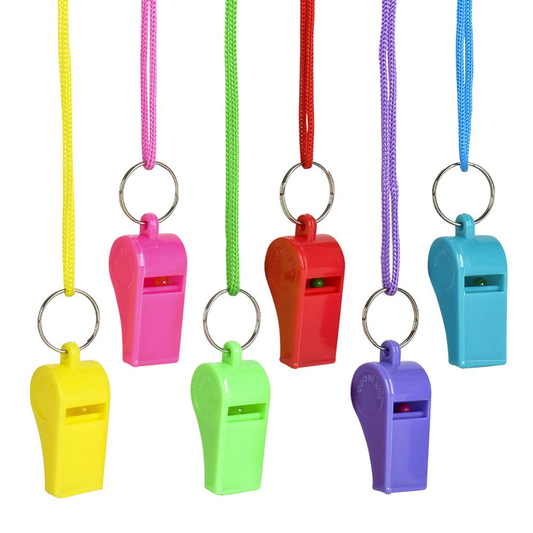 2" Neon Whistle Necklace-12 Pieces