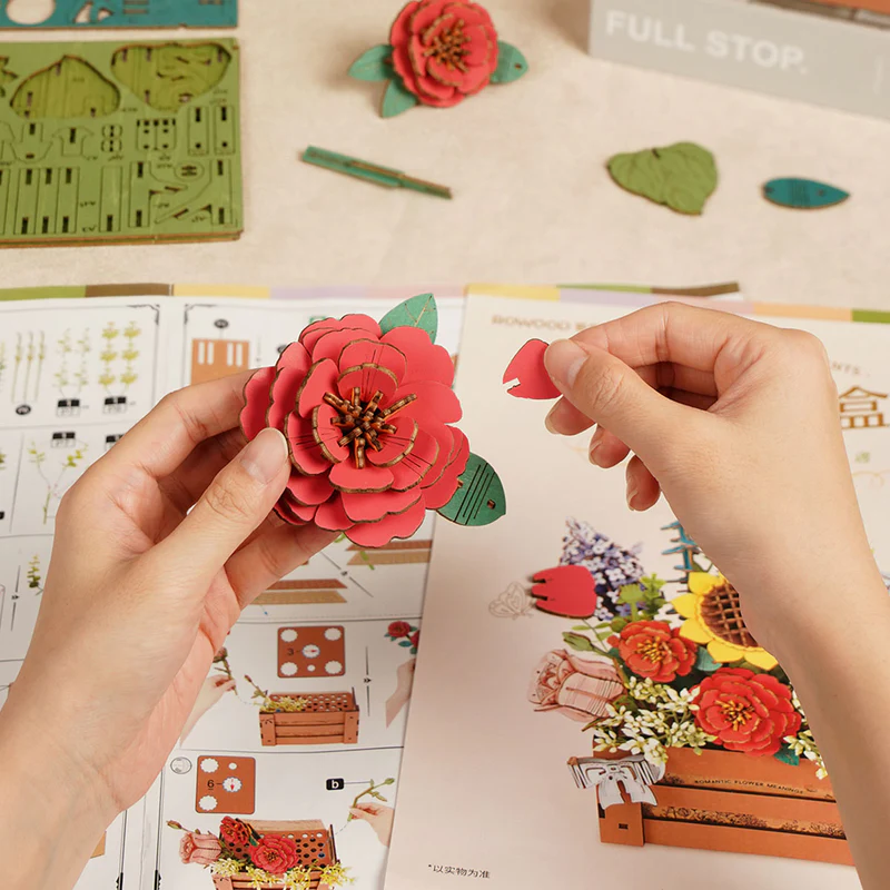 3D Wooden Flower Box Puzzle