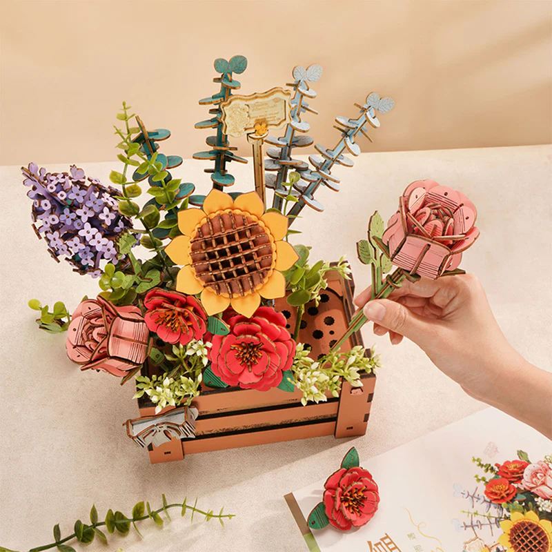 3D Wooden Flower Box Puzzle