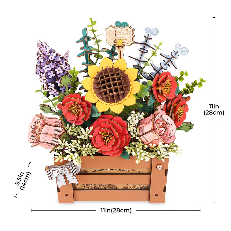 3D Wooden Flower Box Puzzle