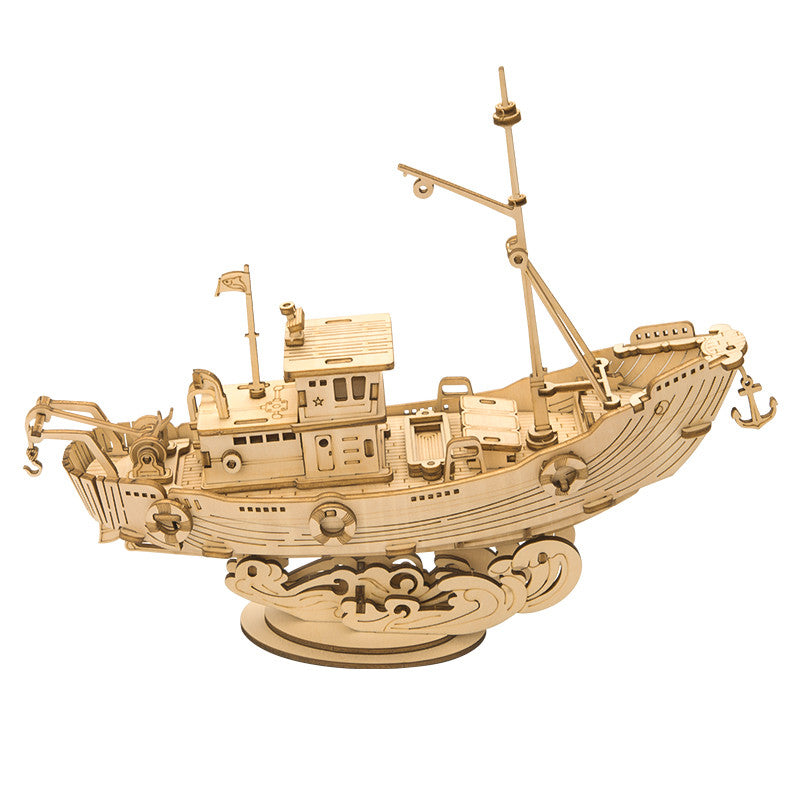 3D Wooden Puzzle Fishing Ship