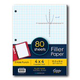 4 Quad Graph Filler Paper, 80 Ct