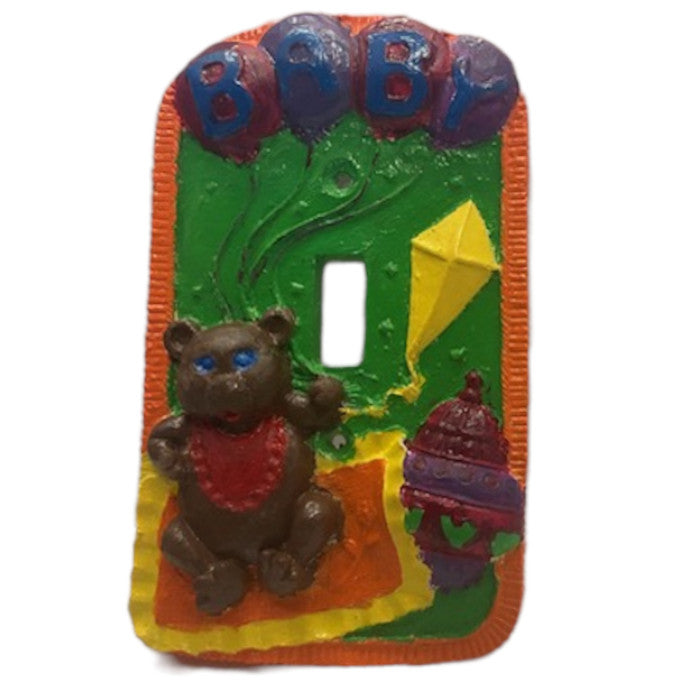 Baby Bear Light Switch Plate Ready to Paint Plaster Mold