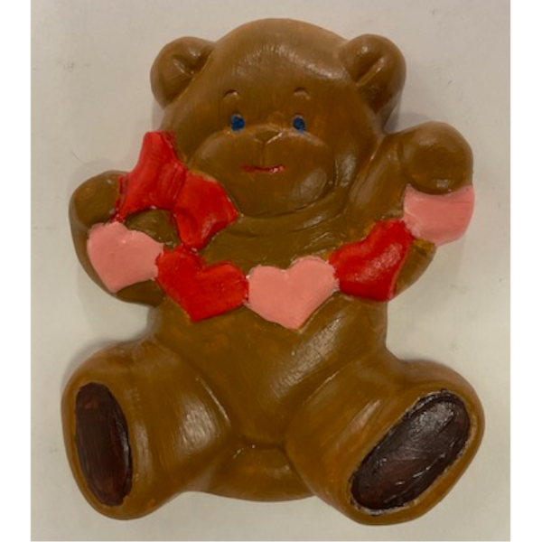 Bear With Heart Stand Plaque Plaster Mold