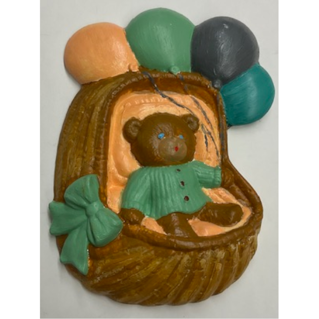 Bear in Bassinet Plaque Plaster Mold