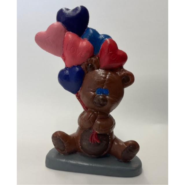 Bear with I Love You Heart Balloons Statue Plaster Mold