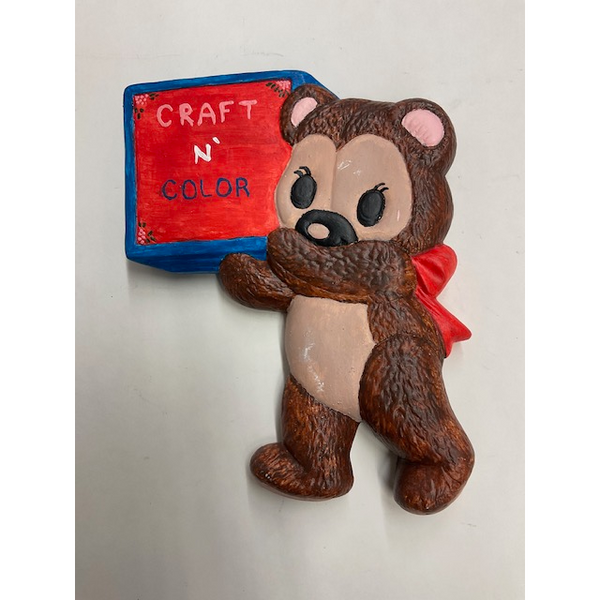 Bear with Message Board Plaque Plaster Mold