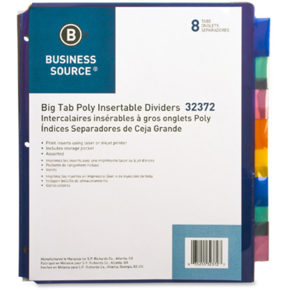 Poly Insertable Pocket Dividers 8.5" x 11"- 8 Tabs