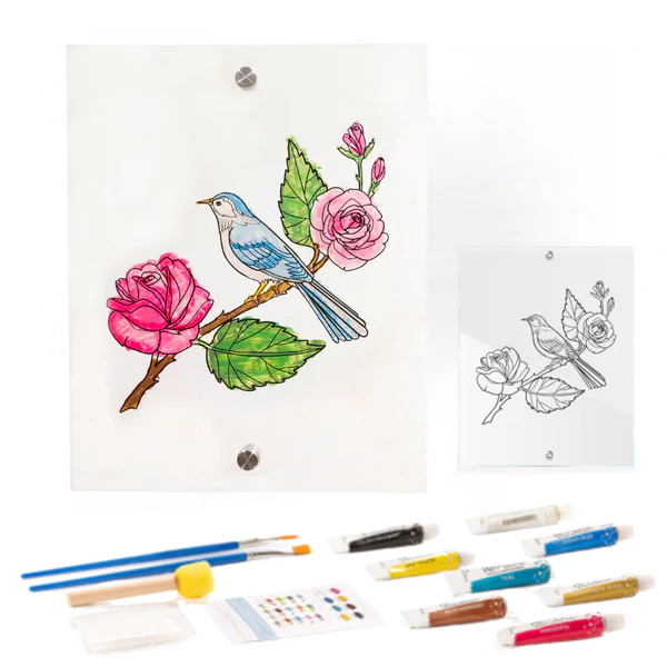 Bird on Branch Lucite 8" x 10" Painting Kit