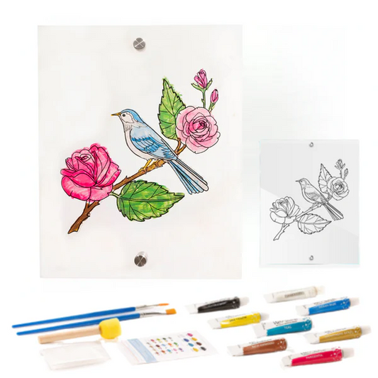 Bird on Branch Lucite 8" x 10" Painting Kit