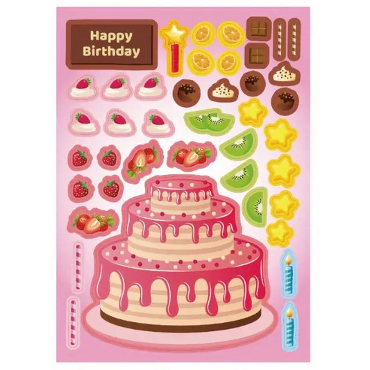 Birthday Cake & Dessert Themed Sticker Sets 8 Sheets