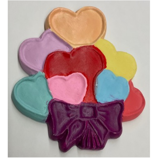 Bouquet Hearts Plaque Plaster Mold