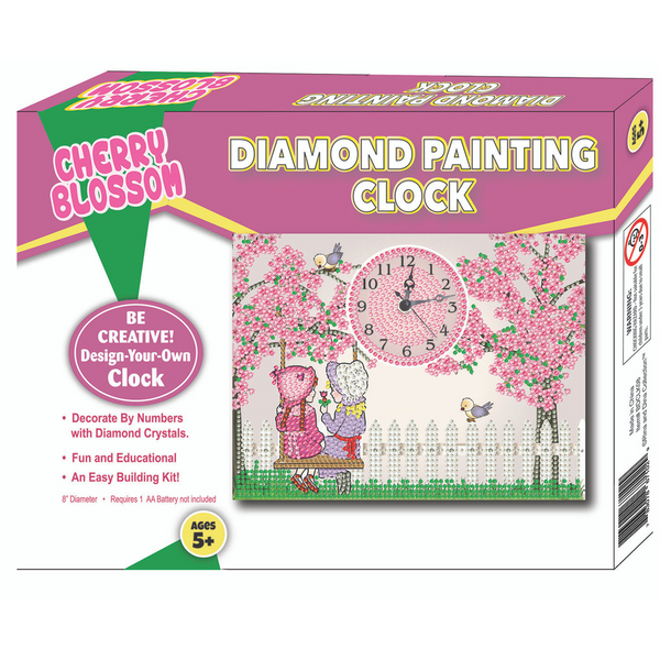 Diamond Painting Cherry Blossom Clock